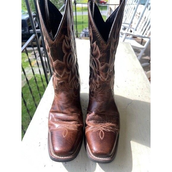 Laredo Breakout Mn’s Sz 9D Western Cowboy Boots Distressed Leather Square Toe main image 11